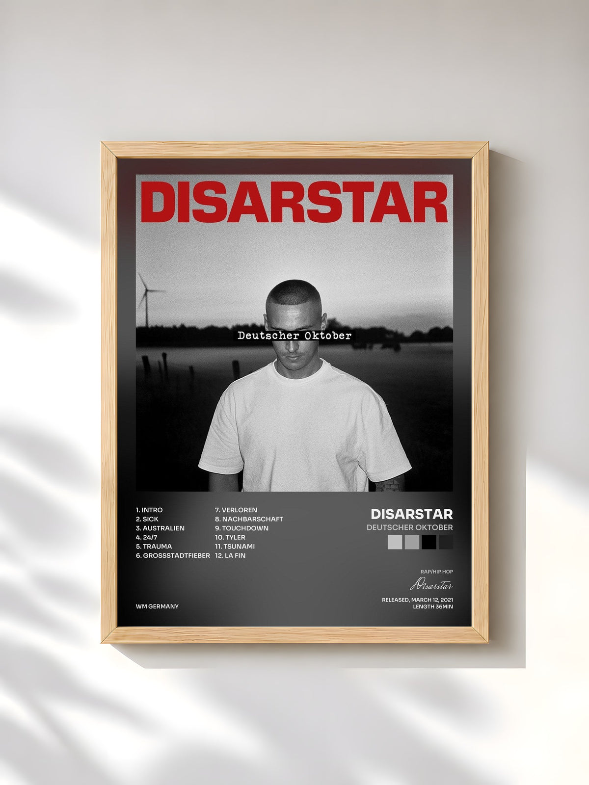 #bois Tableau de l'album Deutscher Oktober de Disarstar, cadre en bois brut, imprimé et encadré en France