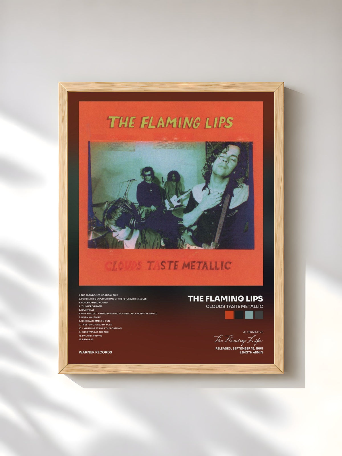 #bois Tableau de l'album Clouds Taste Metallic de The Flaming Lips, cadre en bois brut, imprimé et encadré en France