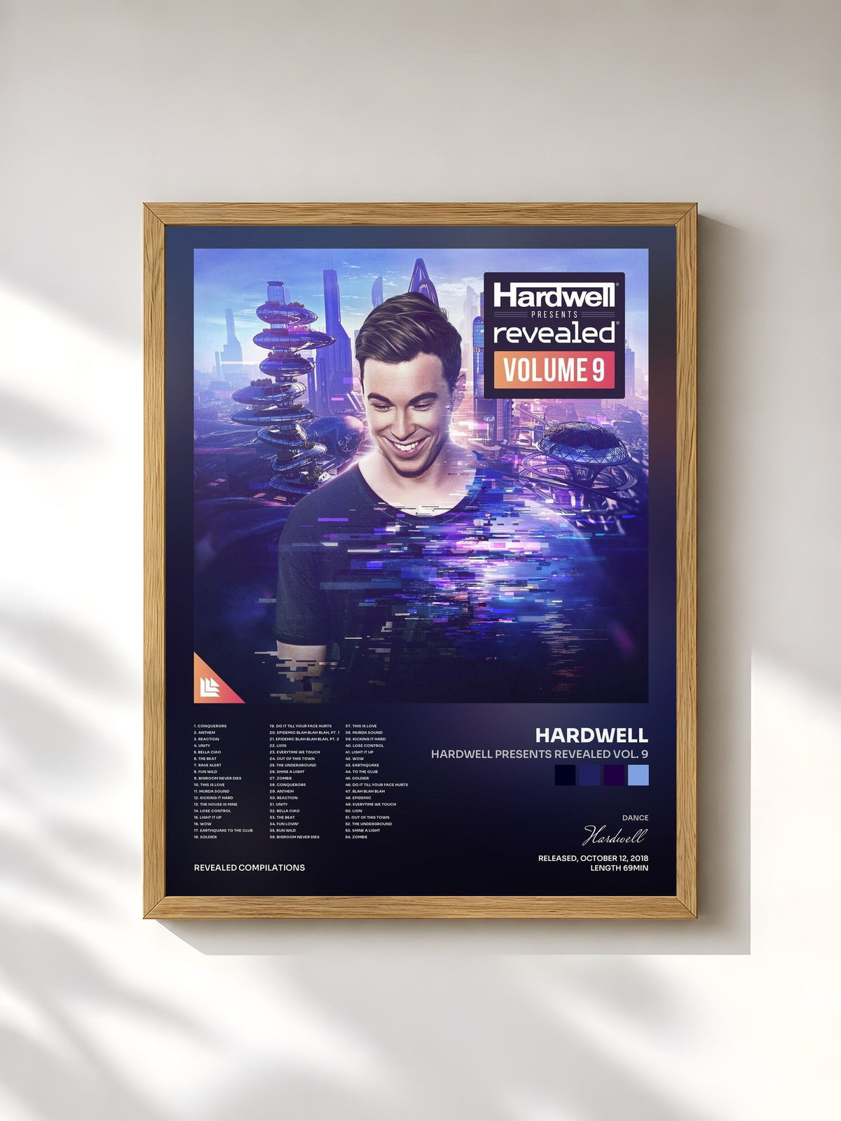 #bois Tableau de l'album Hardwell presents Revealed Vol. 9 de Hardwell, cadre en bois brut, imprimé et encadré en France
