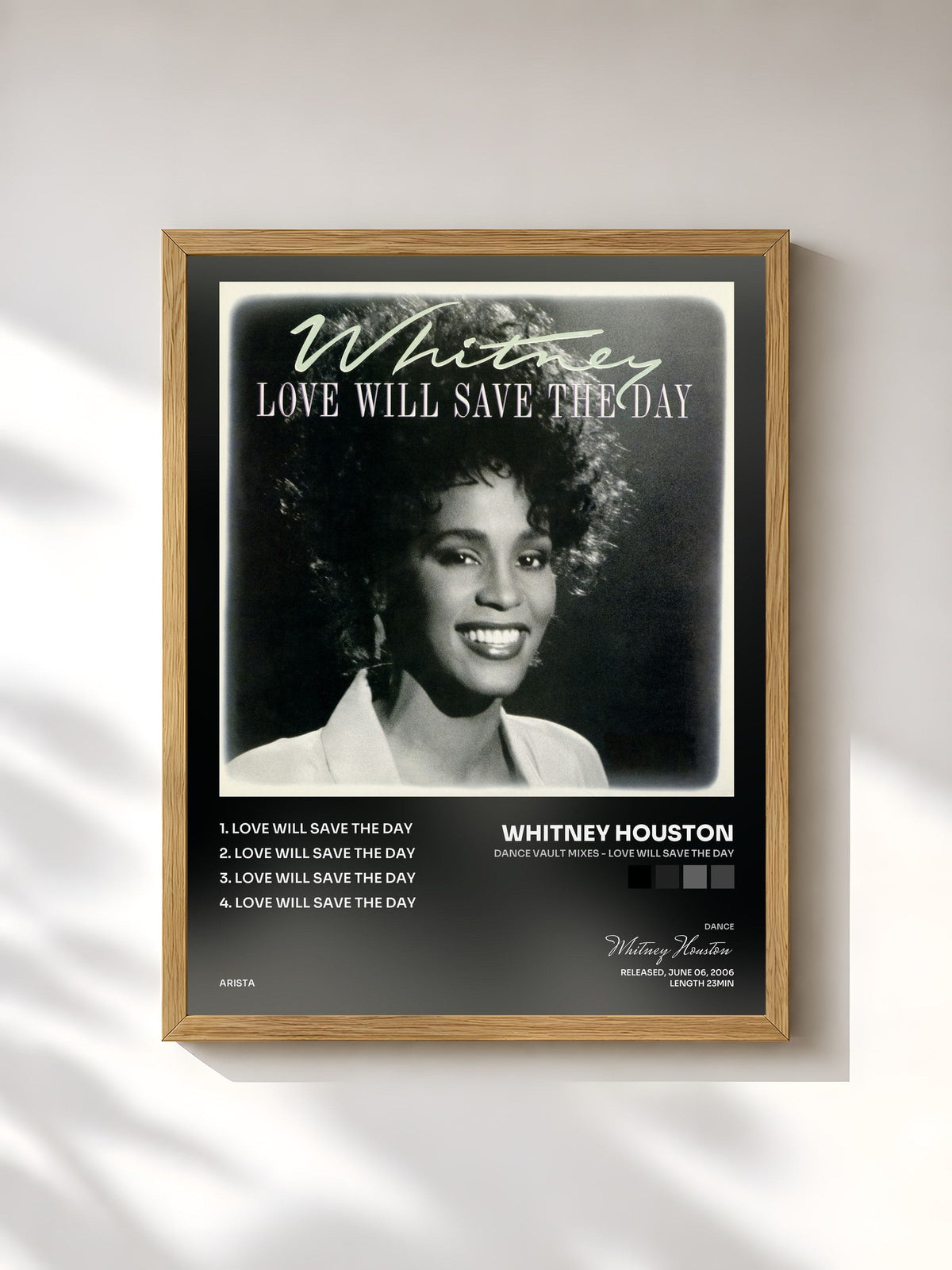 #bois Tableau de l'album Dance Vault Mixes - Love Will Save The Day de Whitney Houston, cadre en bois brut, imprimé et encadré en France