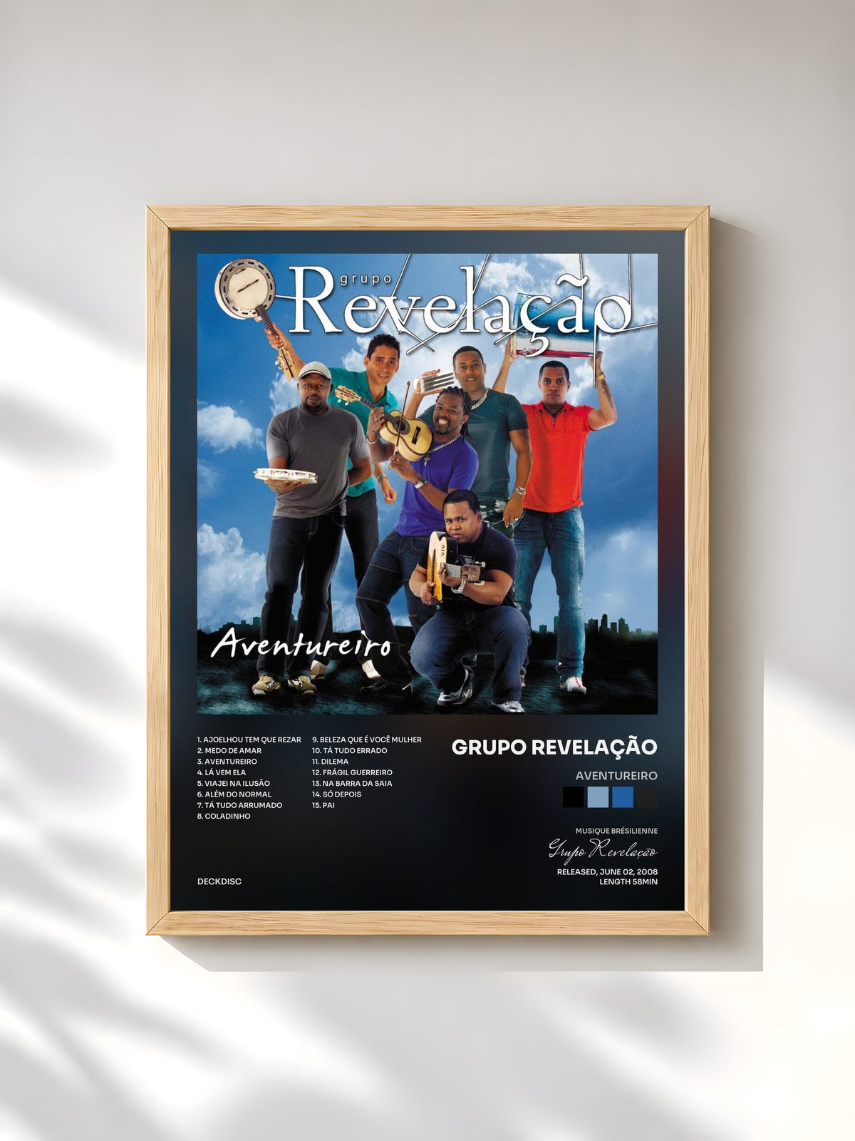 #bois Tableau de l'album Aventureiro de Grupo Revelação, cadre en bois brut, imprimé et encadré en France