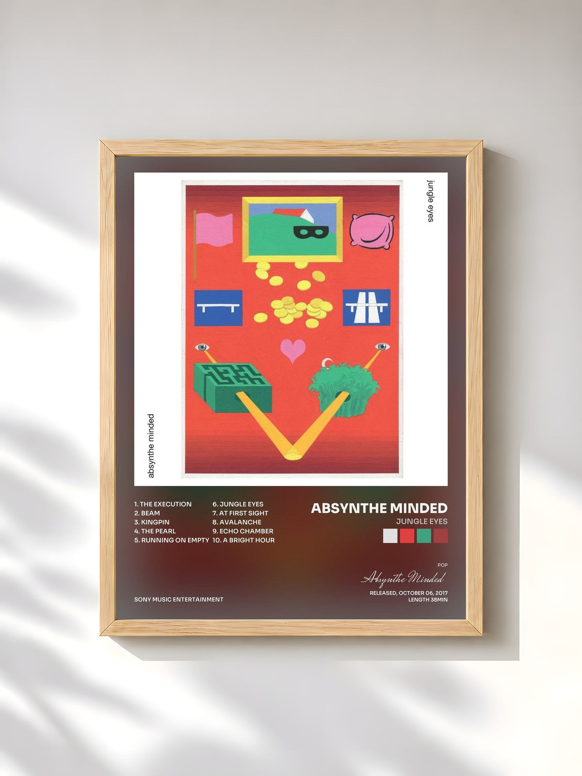 #bois Tableau de l'album Jungle Eyes de Absynthe Minded, cadre en bois brut, imprimé et encadré en France