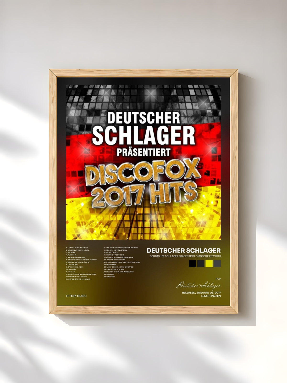 #bois Tableau de l'album Deutscher Schlager präsentiert Discofox 2017 Hits de Deutscher Schlager, cadre en bois brut, imprimé et encadré en France