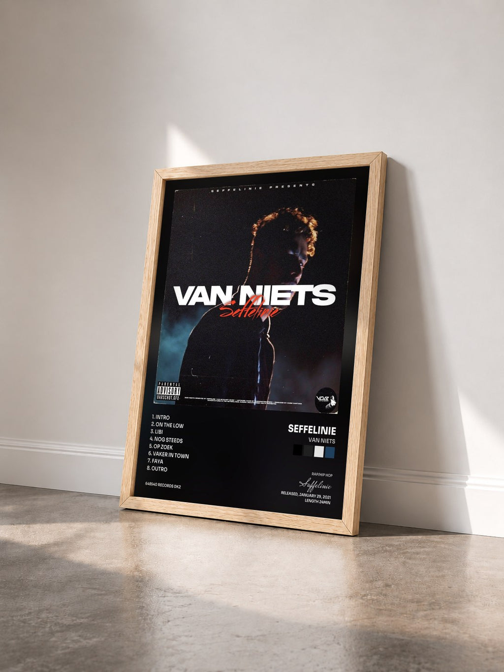 #bois Tableau de l'album Van Niets de Seffelinie vu de trois quarts, cadre en bois brut
