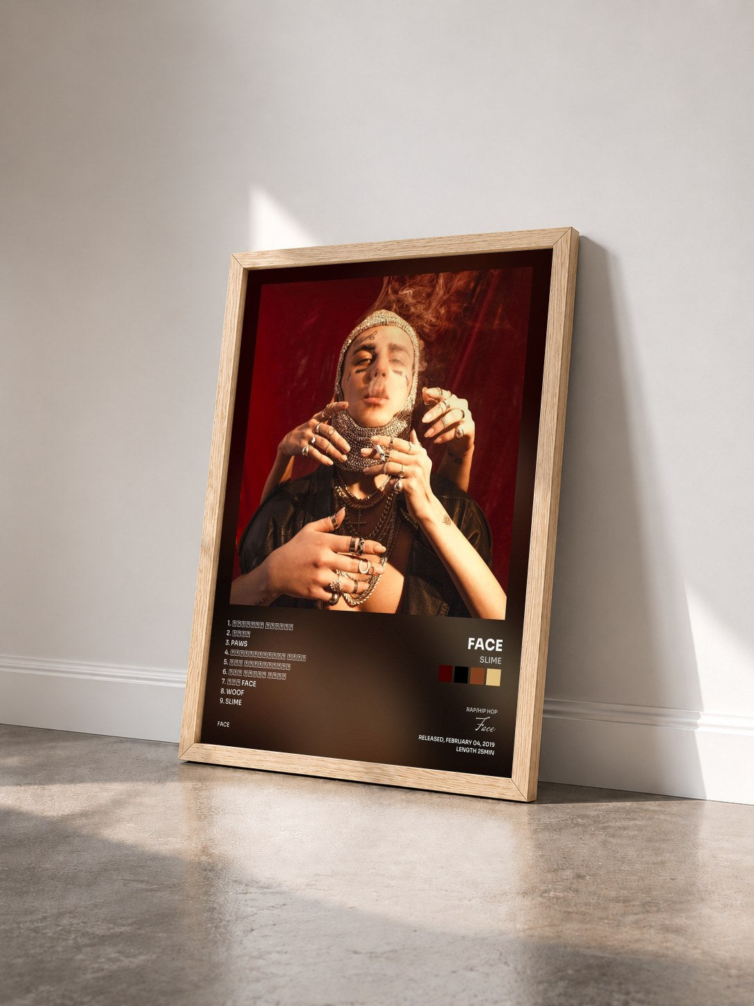 #bois Tableau de l'album SLIME de Face vu de trois quarts, cadre en bois brut