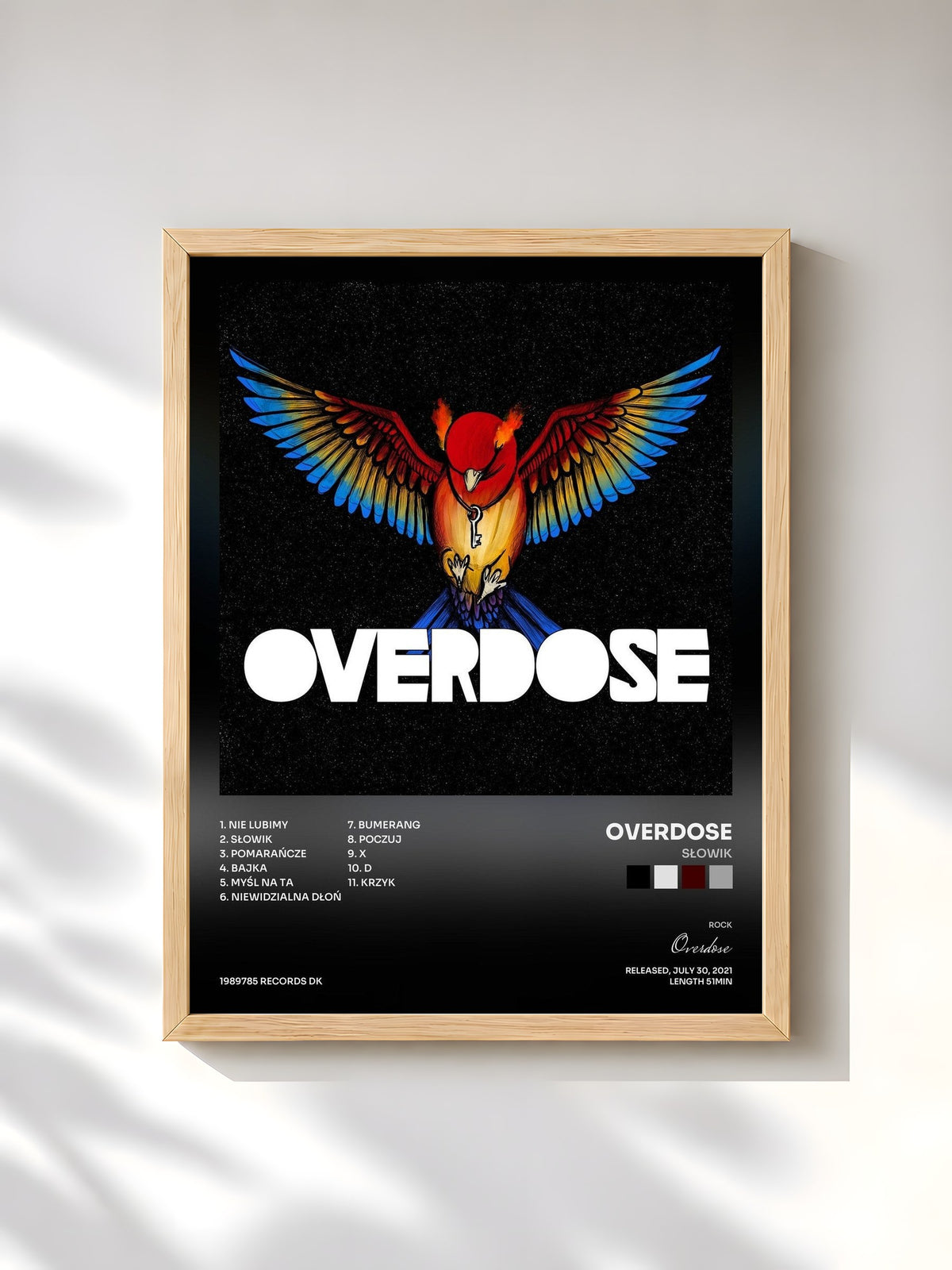 #bois Tableau de l'album Słowik de Overdose, cadre en bois brut, imprimé et encadré en France