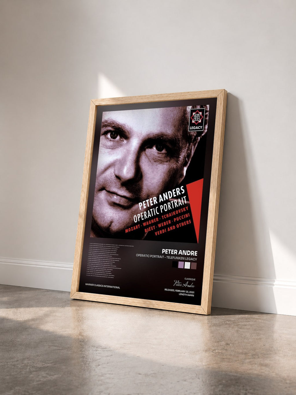 #bois Tableau de l'album Operatic Portrait - Telefunken Legacy de Peter Andre vu de trois quarts, cadre en bois brut