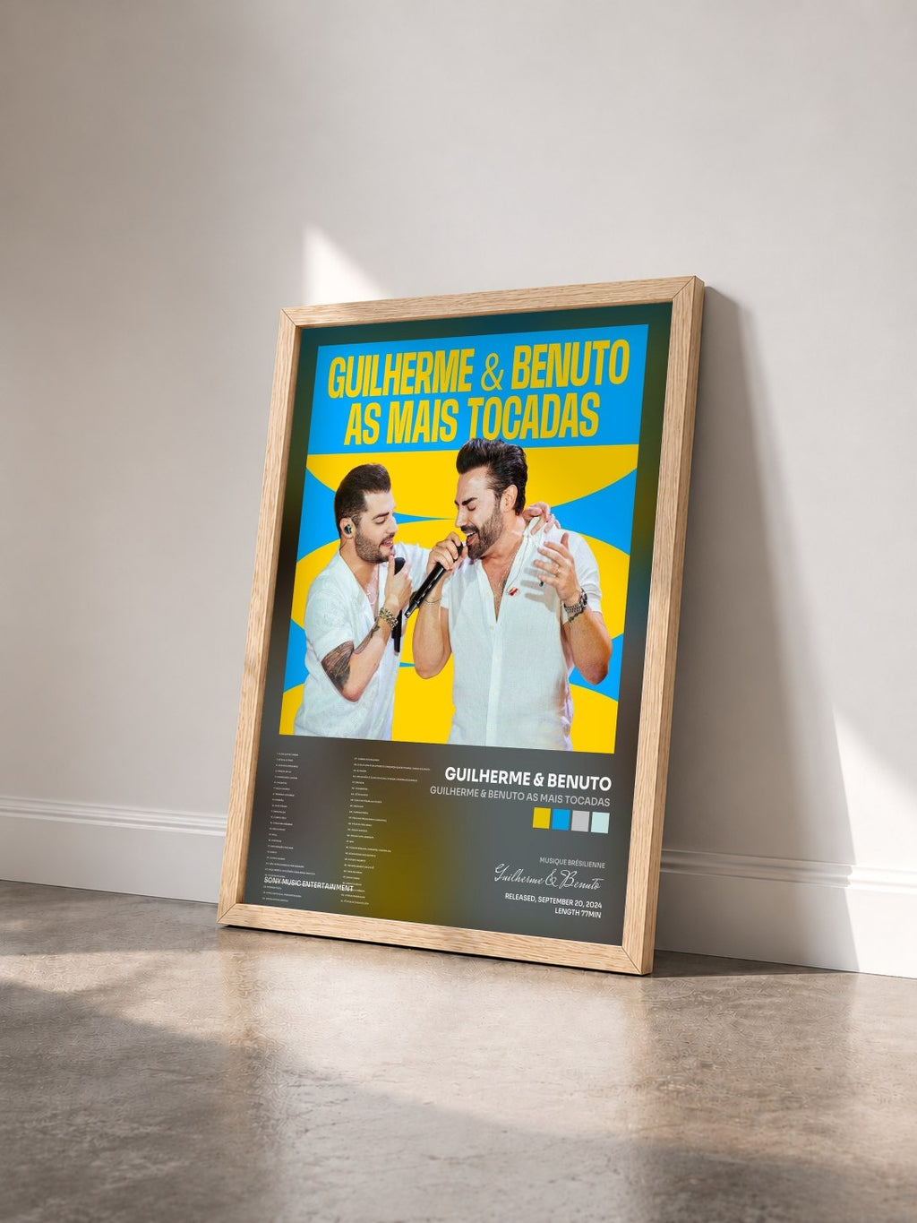 #bois Tableau de l'album Guilherme & Benuto As Mais Tocadas de Guilherme & Benuto vu de trois quarts, cadre en bois brut