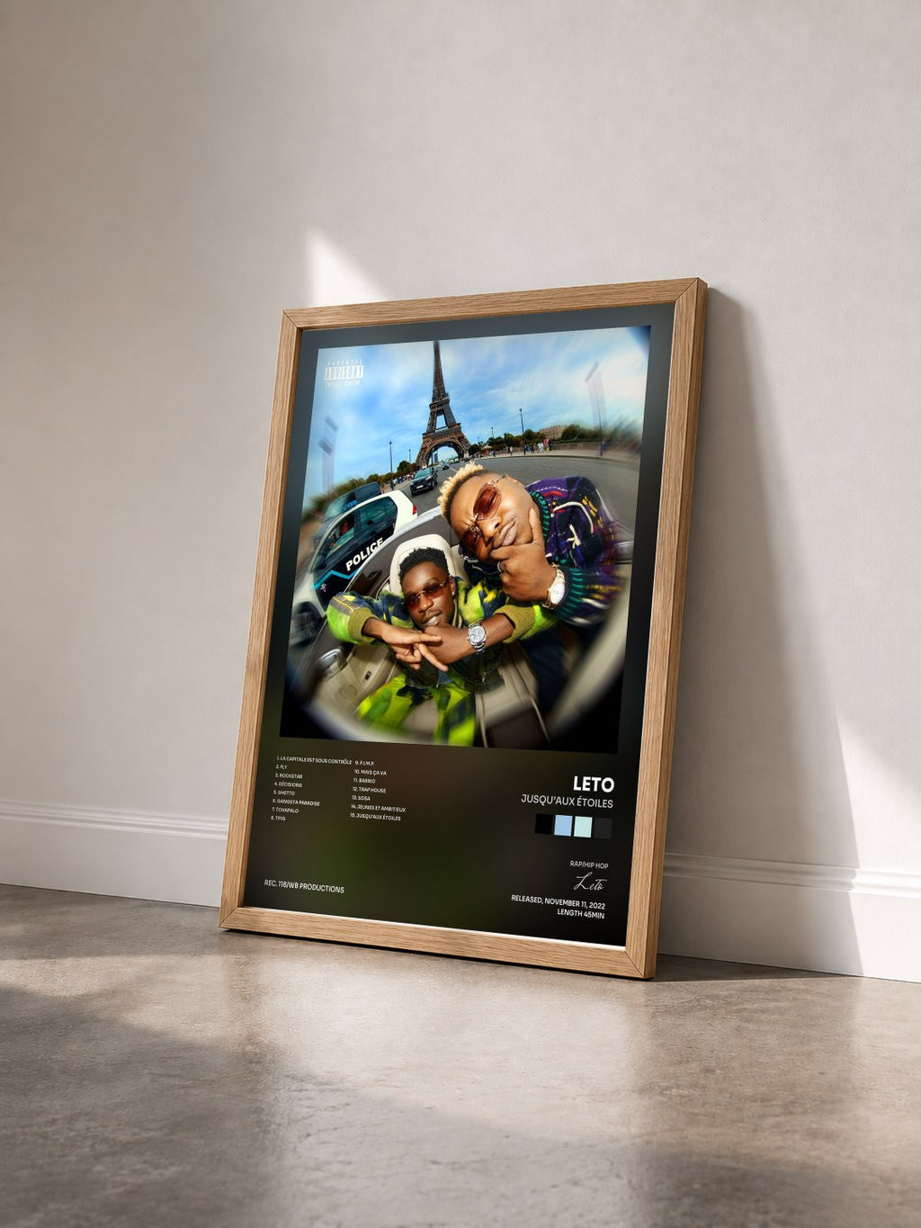 #bois Tableau de l'album Jusqu’aux étoiles de Leto vu de trois quarts, cadre en bois brut