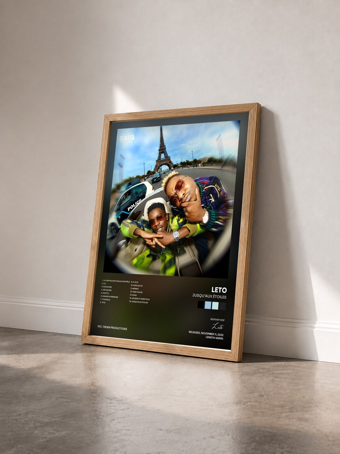#bois Tableau de l'album Jusqu’aux étoiles de Leto vu de trois quarts, cadre en bois brut