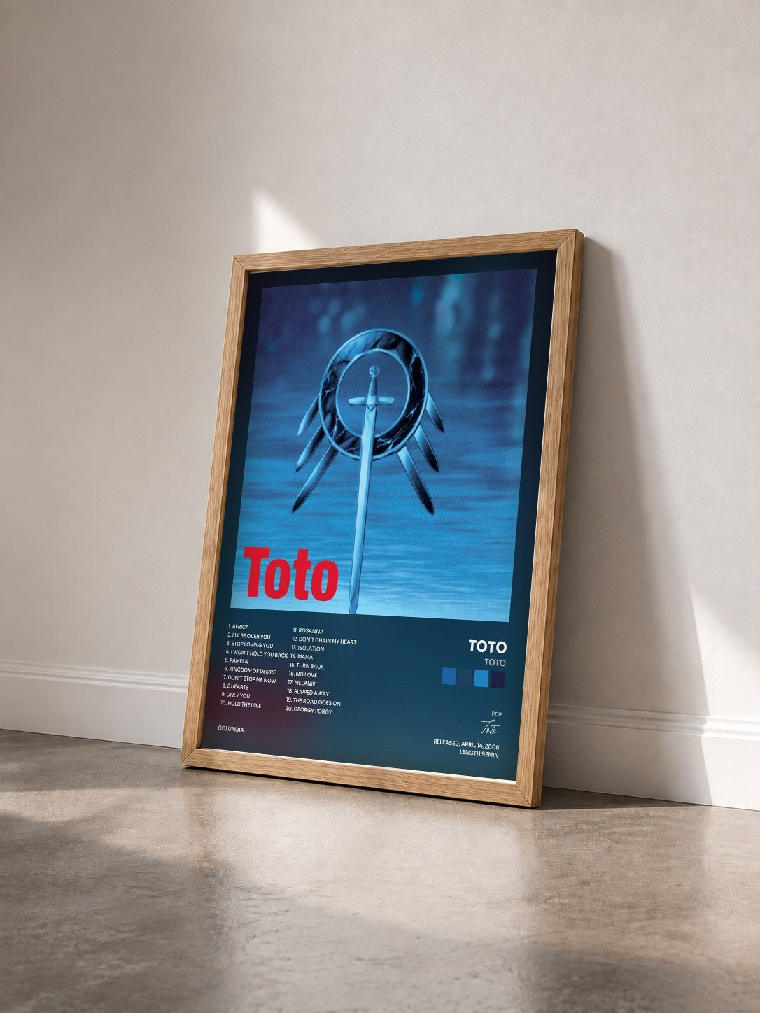 #bois Tableau de l'album Toto de Toto vu de trois quarts, cadre en bois brut