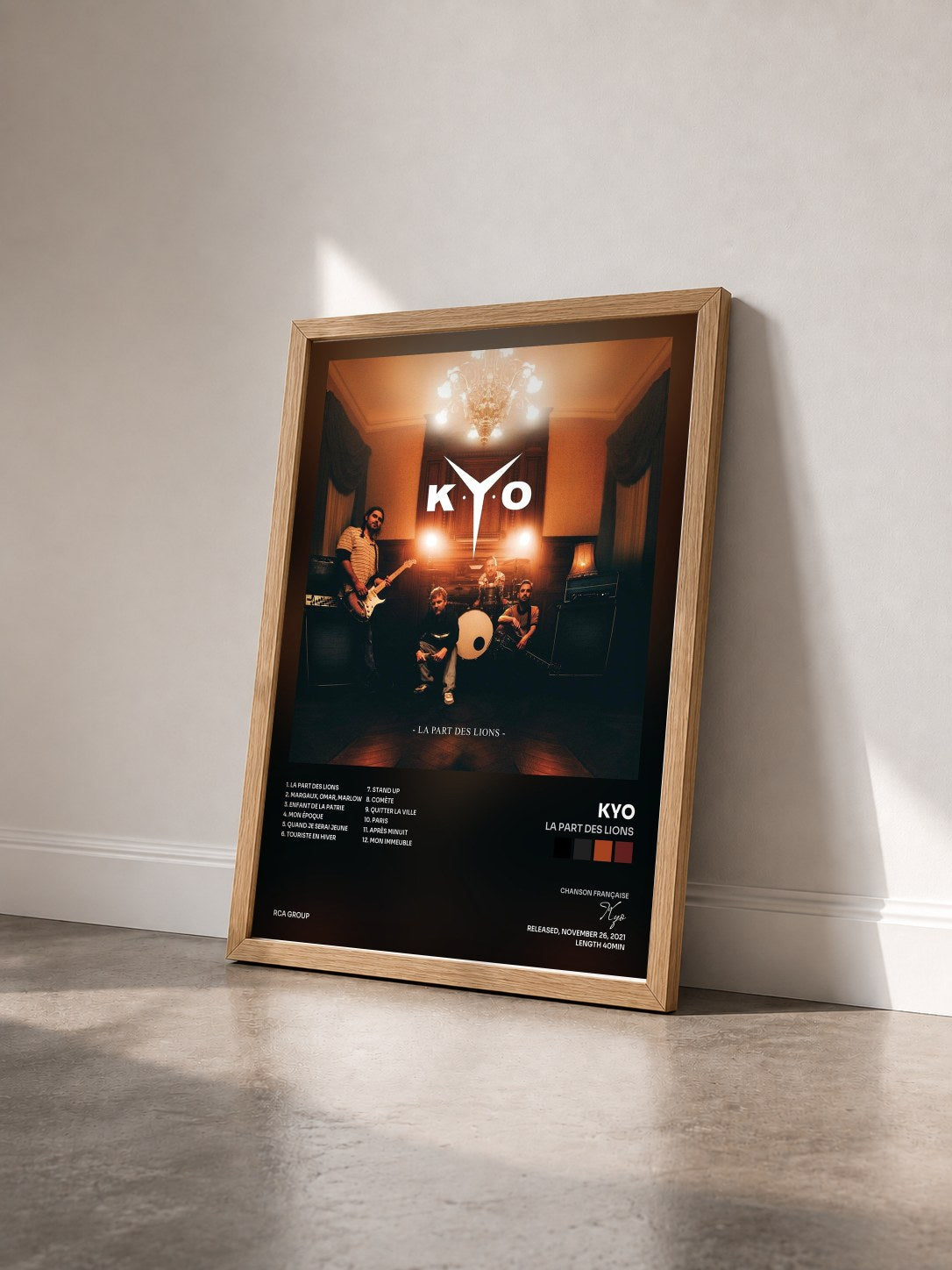 #bois Tableau de l'album La part des lions de Kyo vu de trois quarts, cadre en bois brut