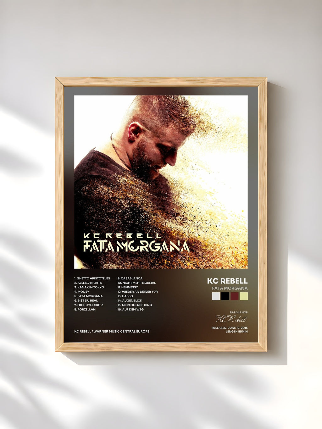 #bois Tableau de l'album Fata Morgana de KC Rebell, cadre en bois brut, imprimé et encadré en France