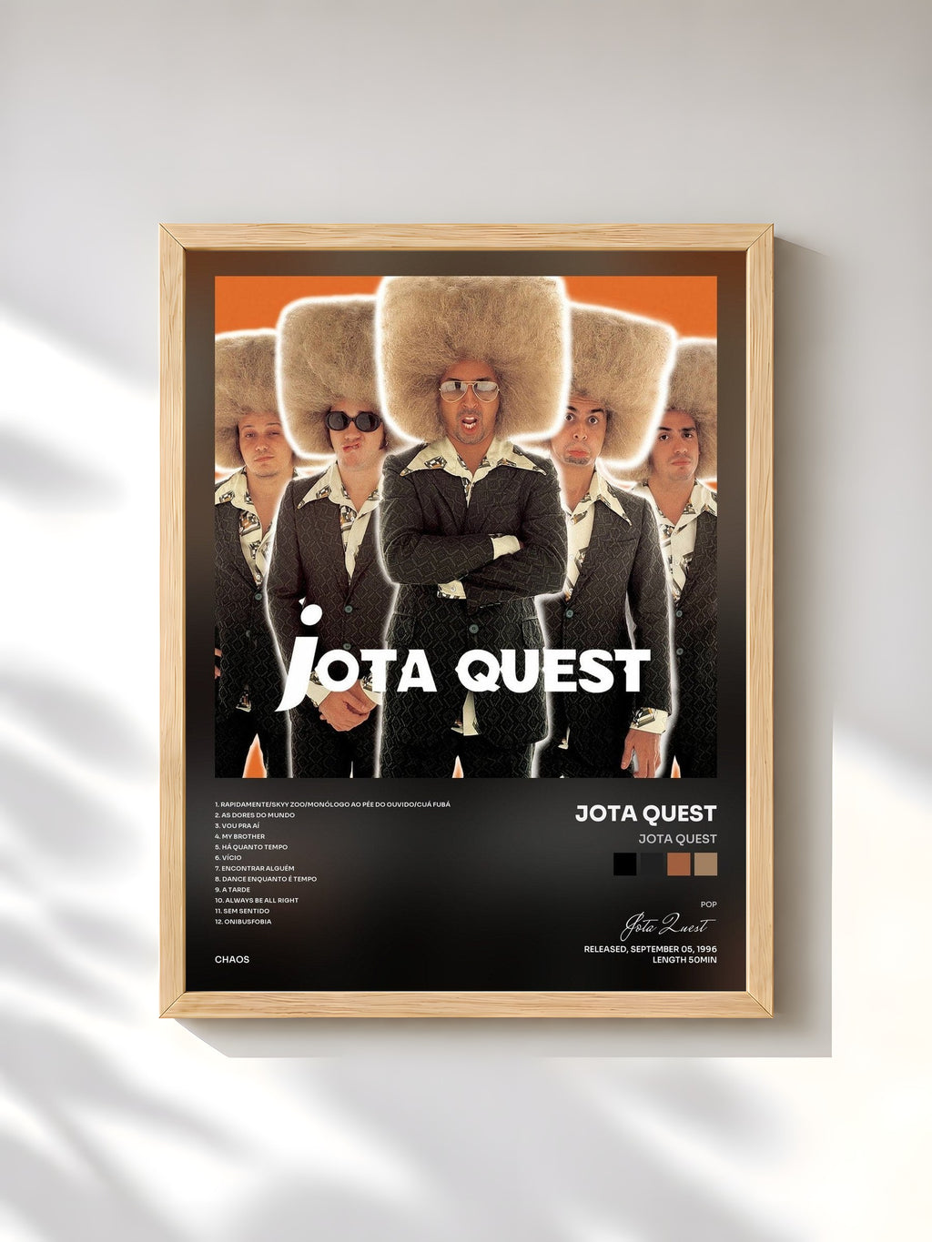 #bois Tableau de l'album Jota Quest de Jota Quest, cadre en bois brut, imprimé et encadré en France