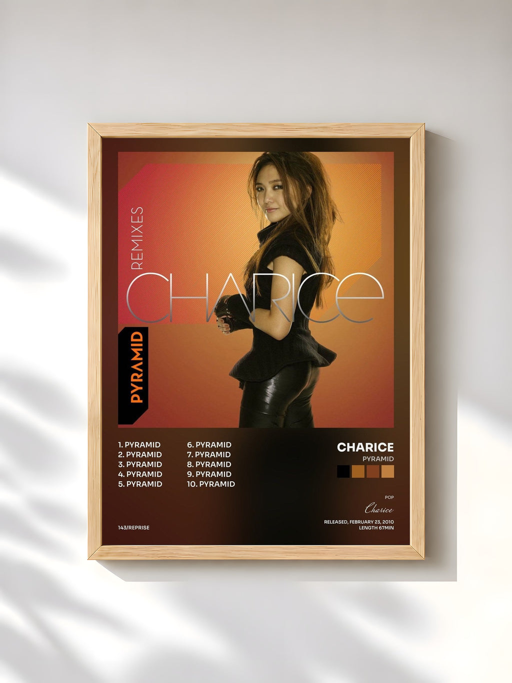 #bois Tableau de l'album Pyramid de Charice, cadre en bois brut, imprimé et encadré en France