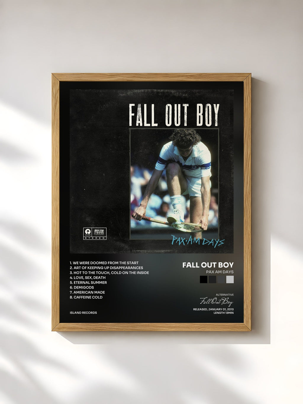#bois Tableau de l'album PAX AM Days de Fall Out Boy, cadre en bois brut, imprimé et encadré en France