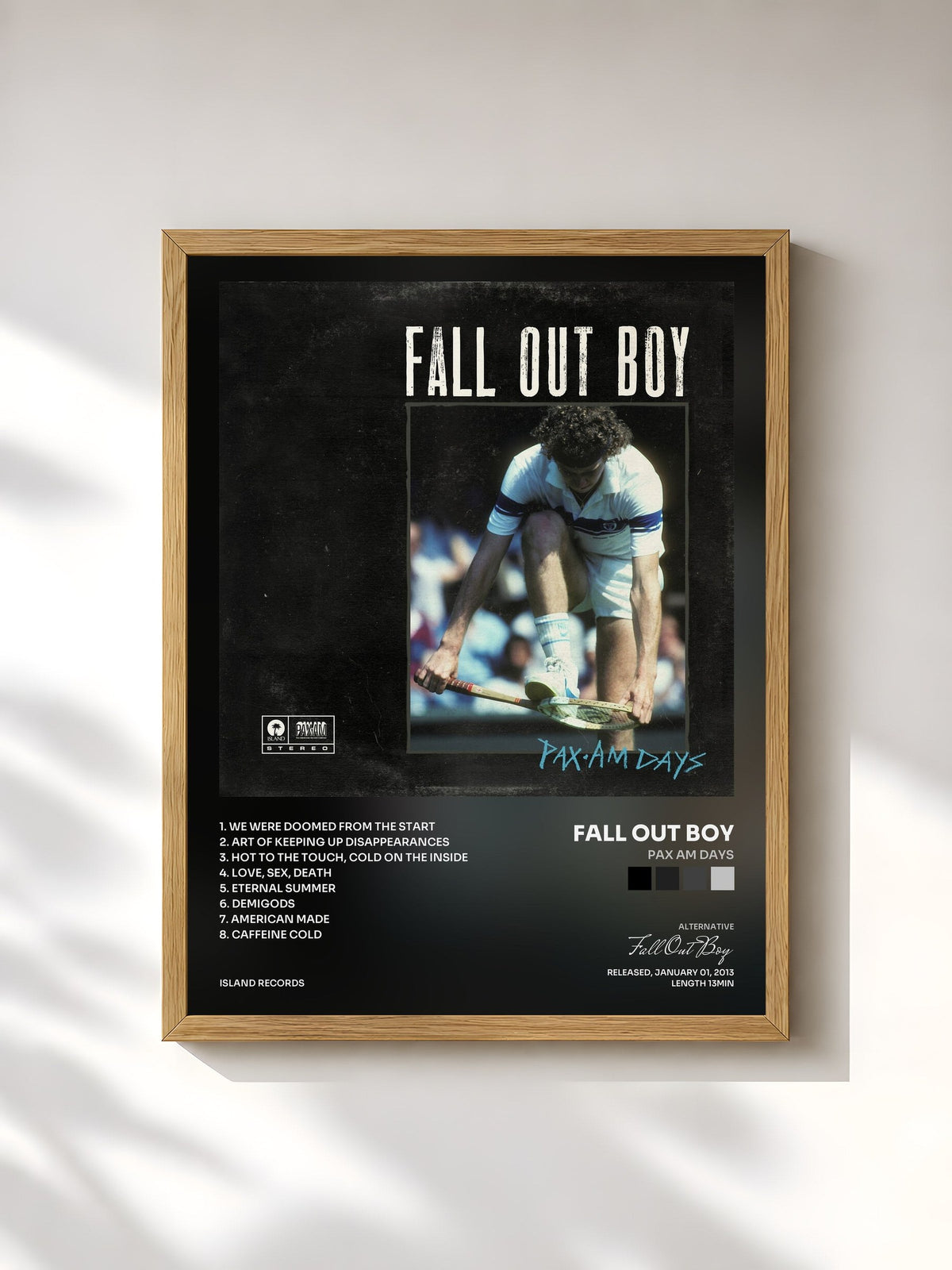 #bois Tableau de l'album PAX AM Days de Fall Out Boy, cadre en bois brut, imprimé et encadré en France
