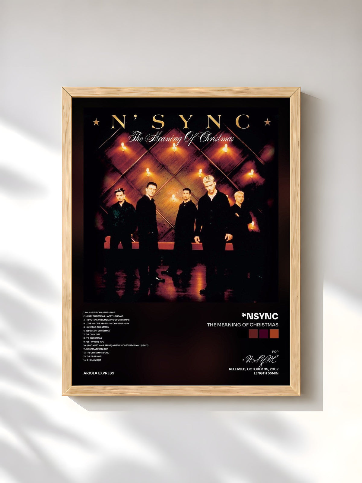 #bois Tableau de l'album The Meaning Of Christmas de *NSYNC, cadre en bois brut, imprimé et encadré en France