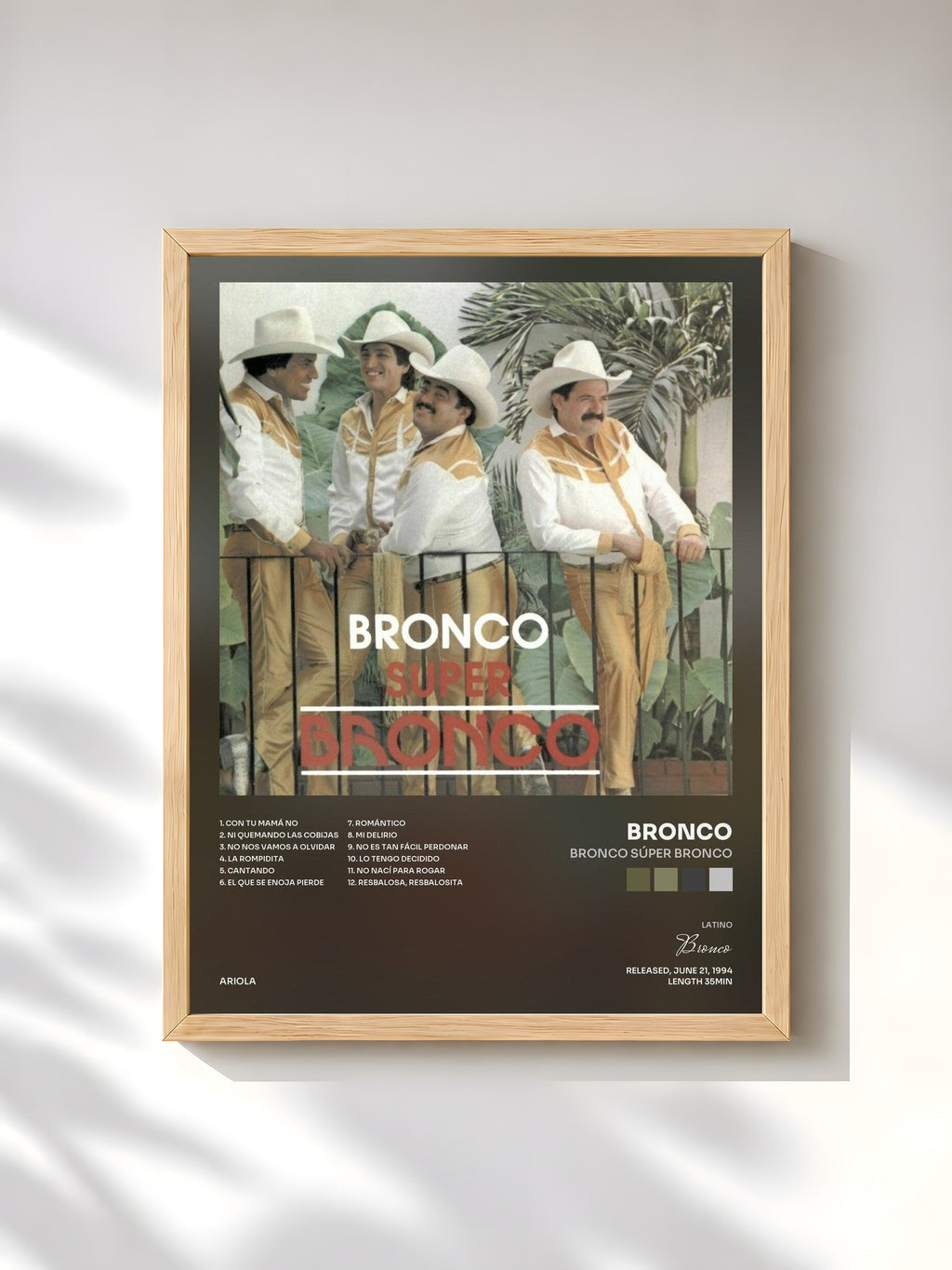 #bois Tableau de l'album Bronco Súper Bronco de Bronco, cadre en bois brut, imprimé et encadré en France