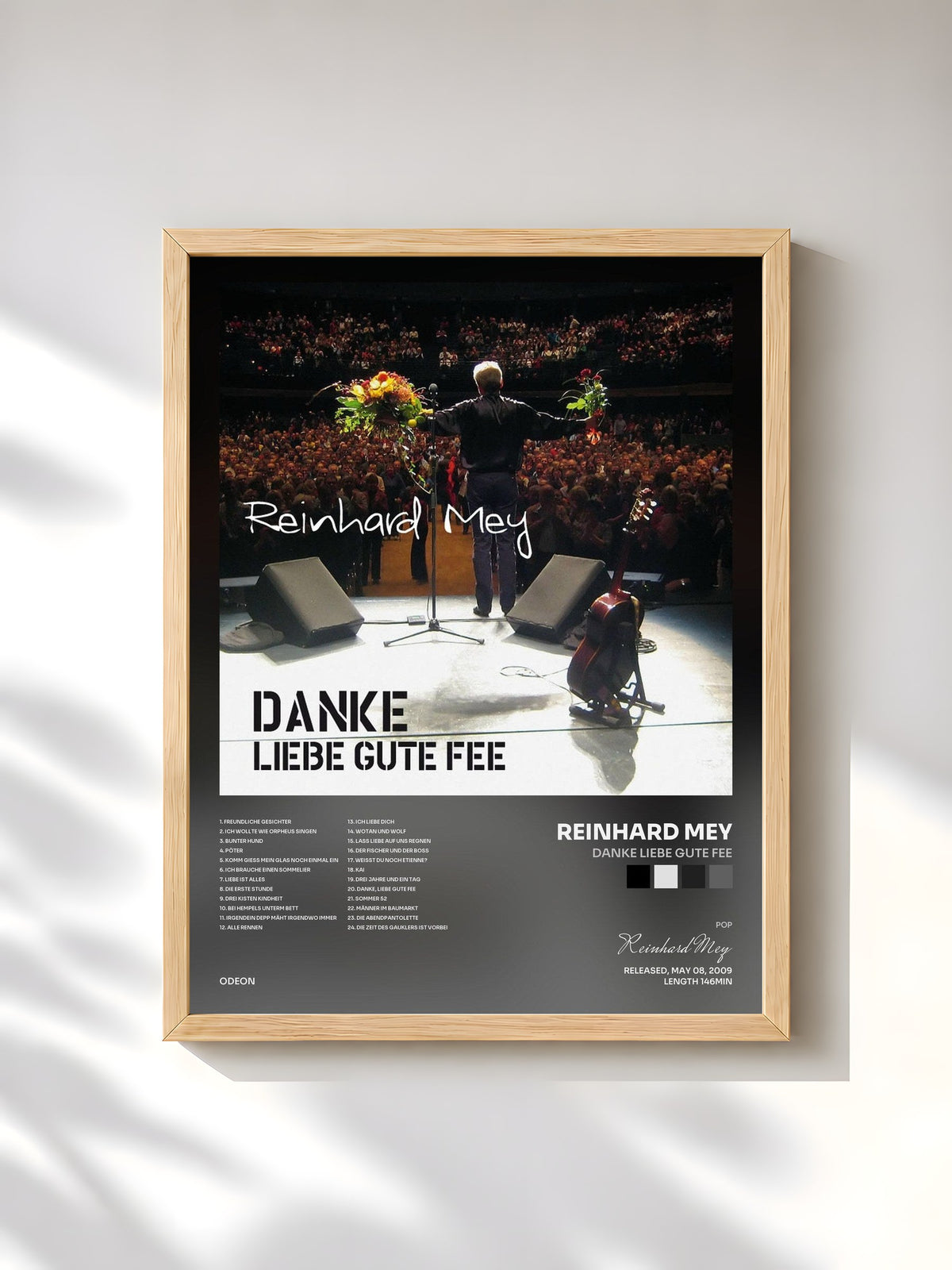 #bois Tableau de l'album Danke Liebe Gute Fee de Reinhard Mey, cadre en bois brut, imprimé et encadré en France