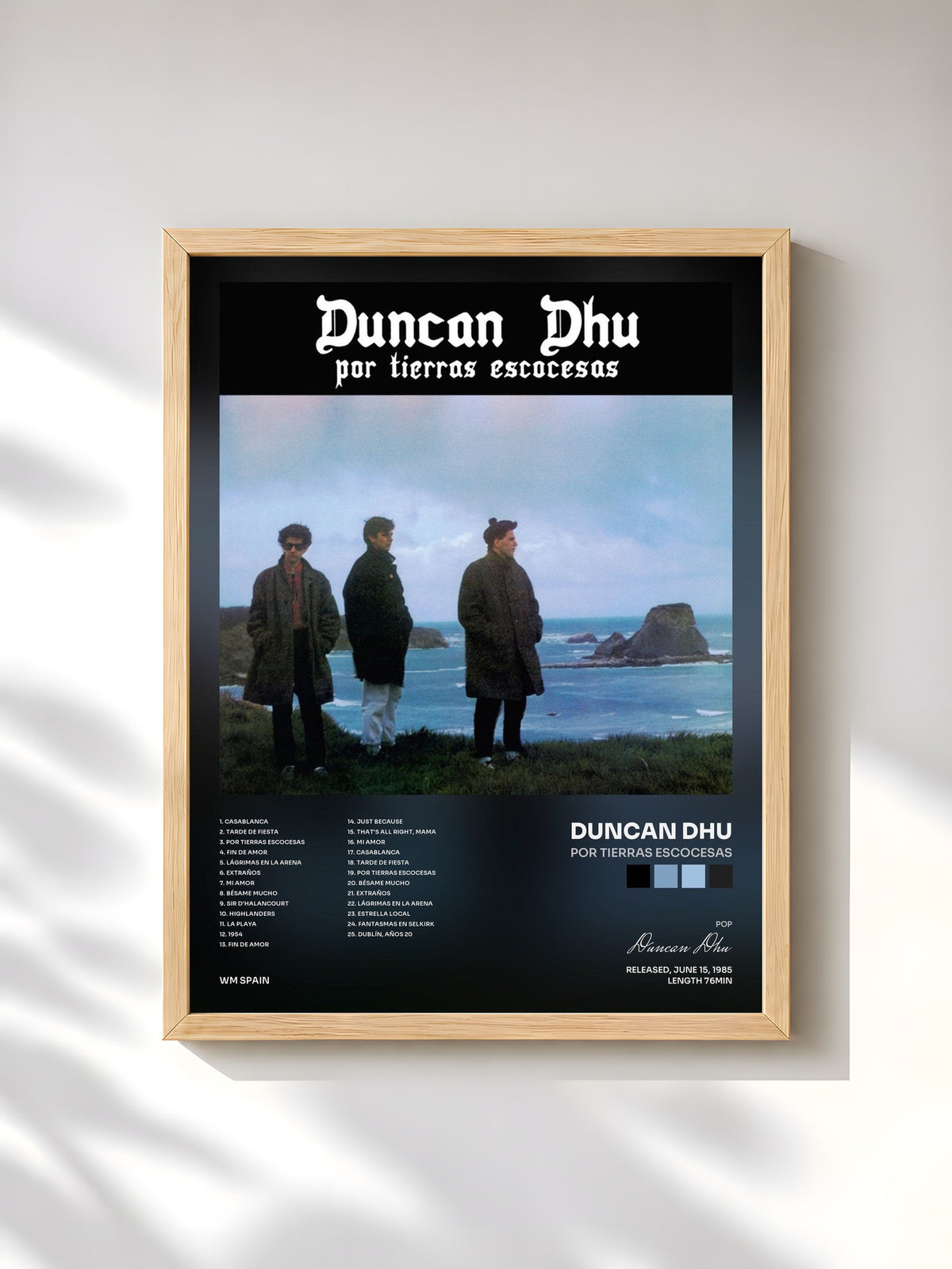 #bois Tableau de l'album Por tierras escocesas de Duncan Dhu, cadre en bois brut, imprimé et encadré en France