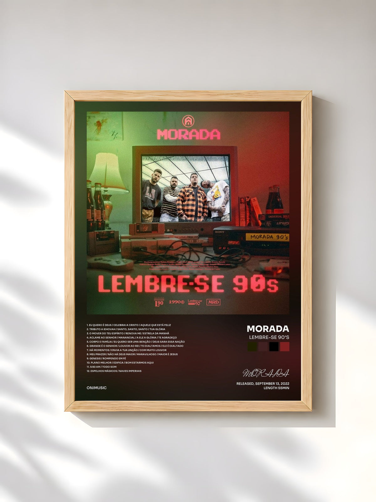 #bois Tableau de l'album Lembre-se 90's de MORADA, cadre en bois brut, imprimé et encadré en France