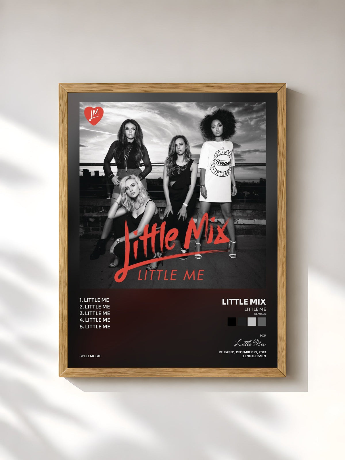 #bois Tableau de l'album Little Me (Remixes) de Little Mix, cadre en bois brut, imprimé et encadré en France