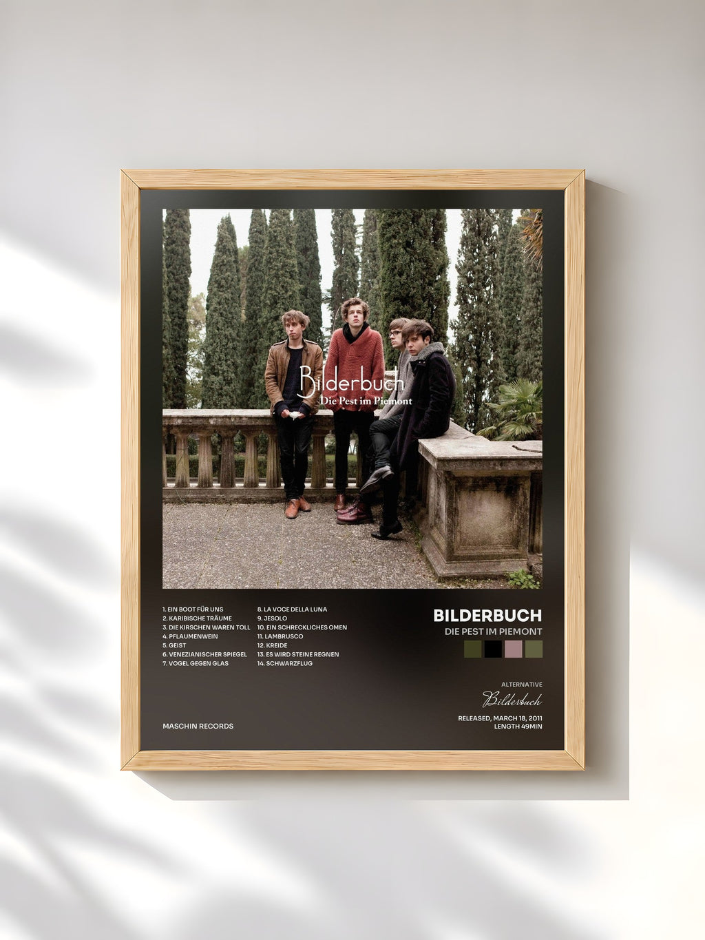 #bois Tableau de l'album Die Pest im Piemont de Bilderbuch, cadre en bois brut, imprimé et encadré en France
