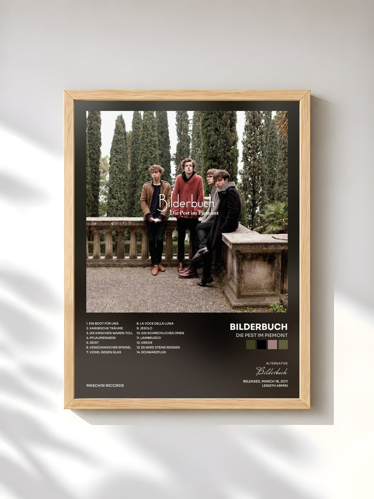#bois Tableau de l'album Die Pest im Piemont de Bilderbuch, cadre en bois brut, imprimé et encadré en France