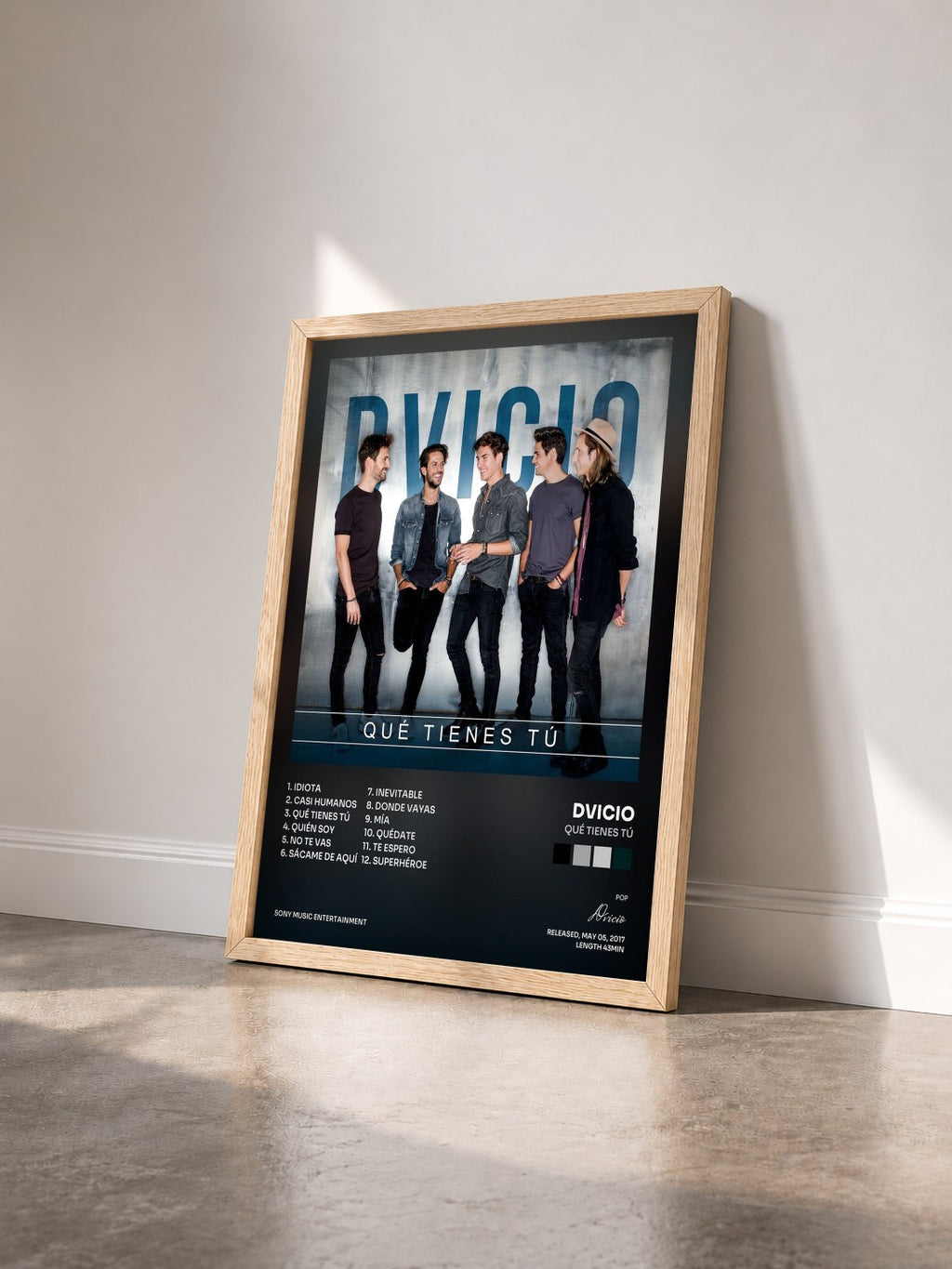 #bois Tableau de l'album Qué Tienes Tú de Dvicio vu de trois quarts, cadre en bois brut