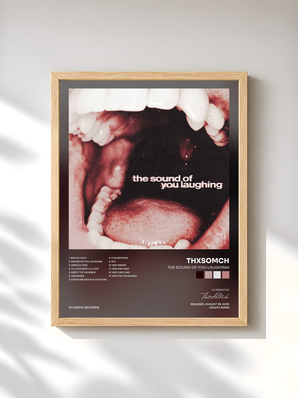 #bois Tableau de l'album The Sound of You Laughing de ThxSoMch, cadre en bois brut, imprimé et encadré en France