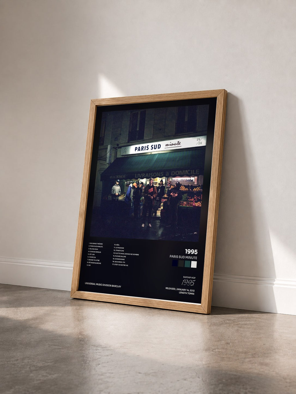 #bois Tableau de l'album Paris Sud Minute de 1995 vu de trois quarts, cadre en bois brut