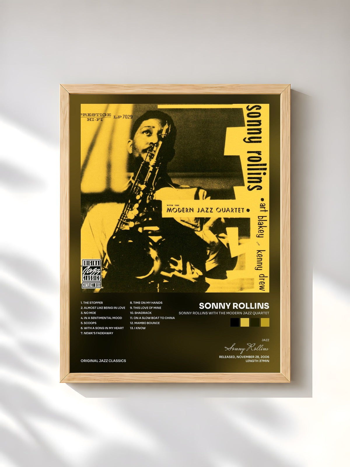 #bois Tableau de l'album Sonny Rollins With The Modern Jazz Quartet de Sonny Rollins, cadre en bois brut, imprimé et encadré en France