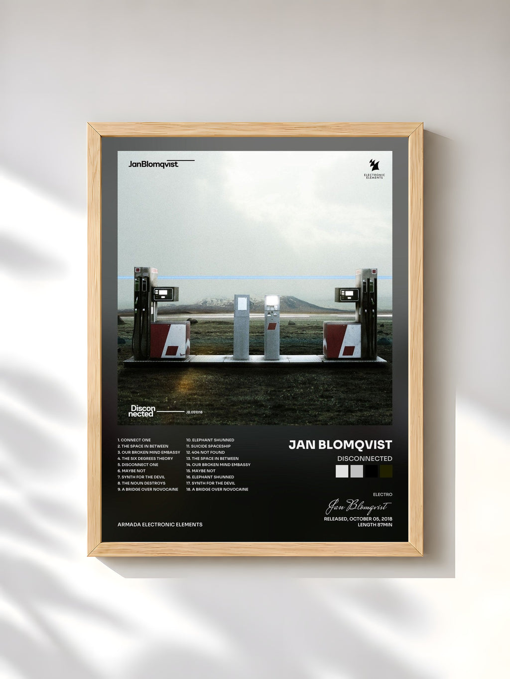 #bois Tableau de l'album Disconnected de Jan Blomqvist, cadre en bois brut, imprimé et encadré en France
