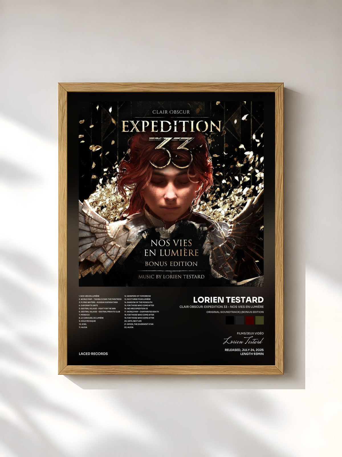 #bois Tableau de l'album Clair Obscur: Expedition 33 - Nos vies en Lumière (Original Soundtrack) (Bonus Edition) de Lorien Testard, cadre en bois brut, imprimé et encadré en France
