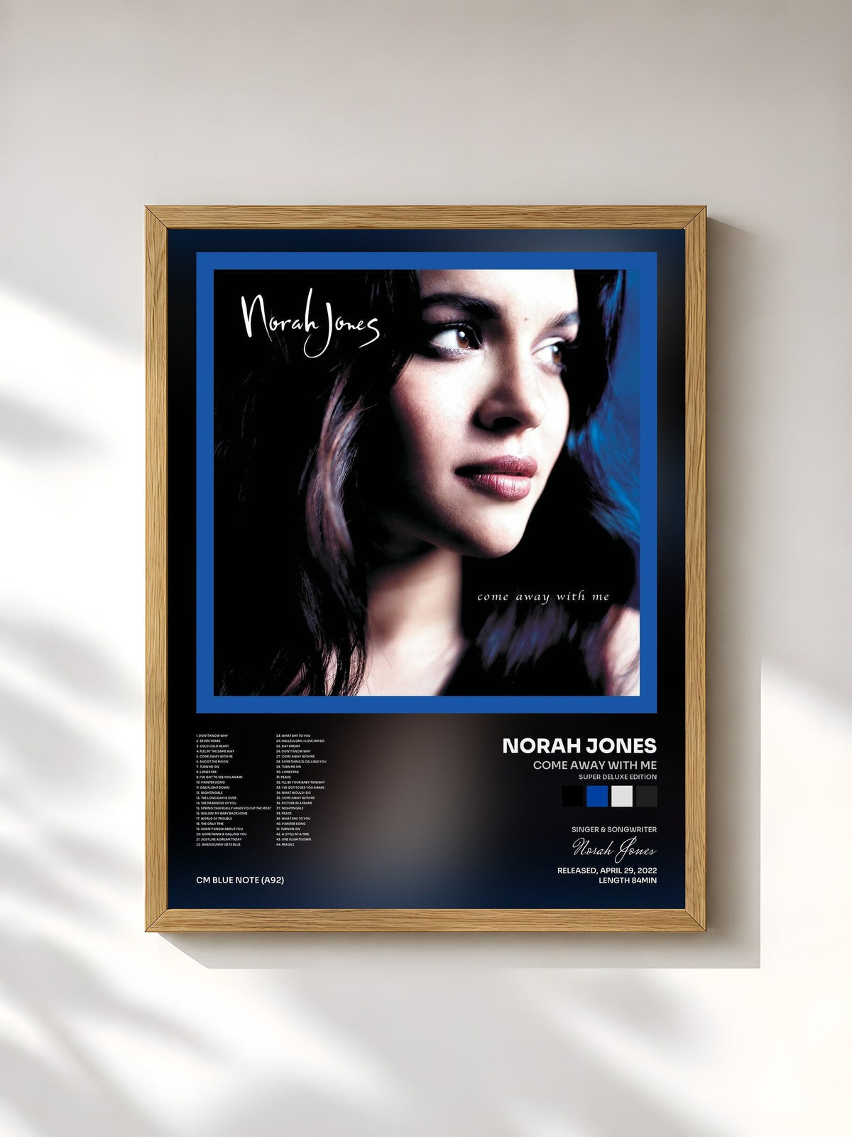 #bois Tableau de l'album Come Away With Me (Super Deluxe Edition) de Norah Jones, cadre en bois brut, imprimé et encadré en France