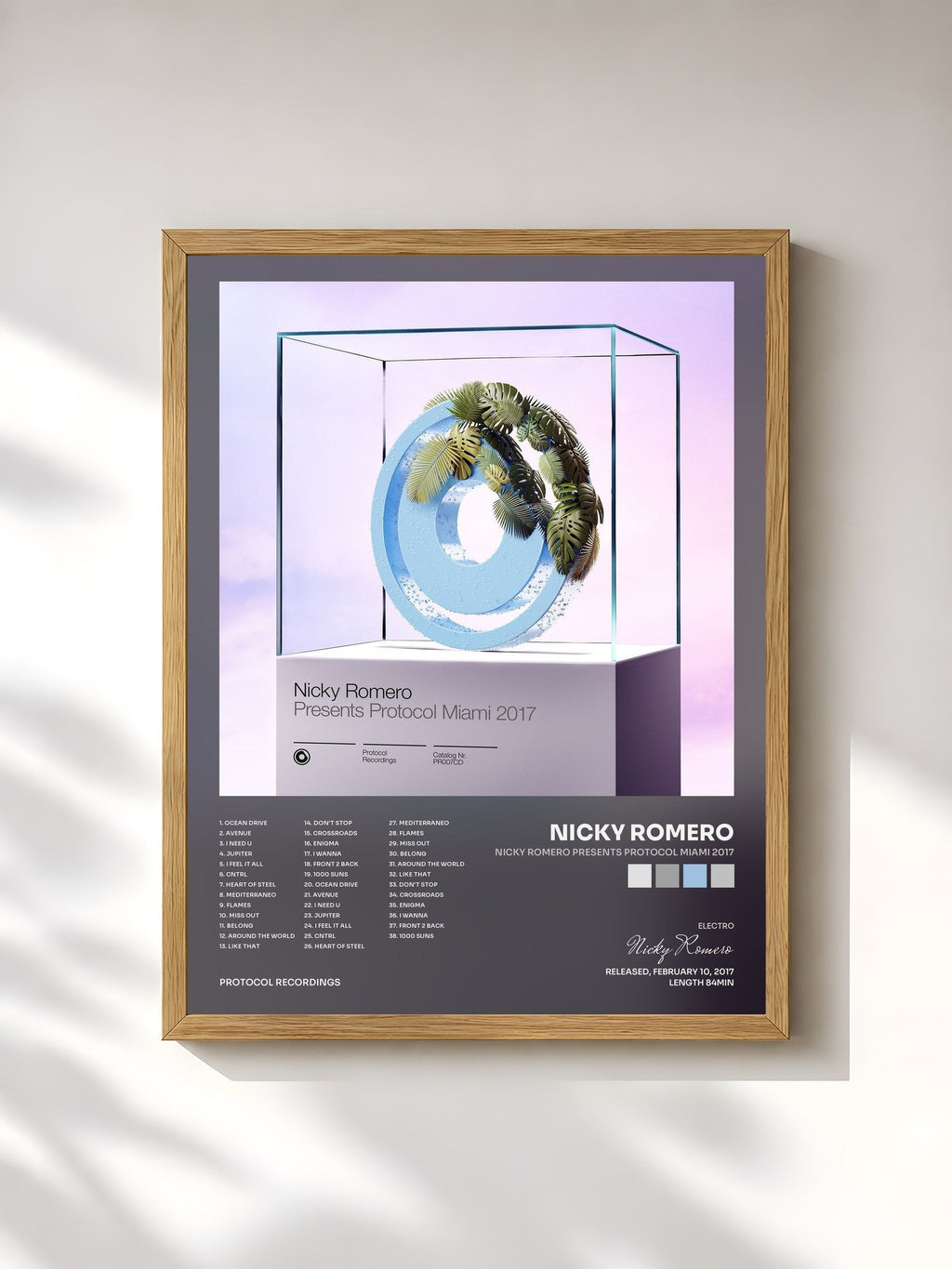 #bois Tableau de l'album Nicky Romero presents Protocol Miami 2017 de Nicky Romero, cadre en bois brut, imprimé et encadré en France