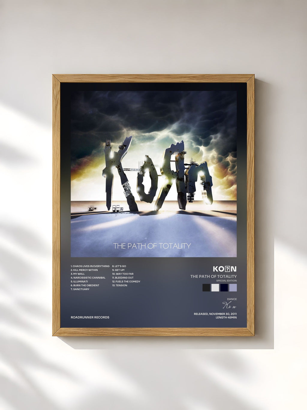 #bois Tableau de l'album The Path of Totality (Special Edition) de KoЯn, cadre en bois brut, imprimé et encadré en France