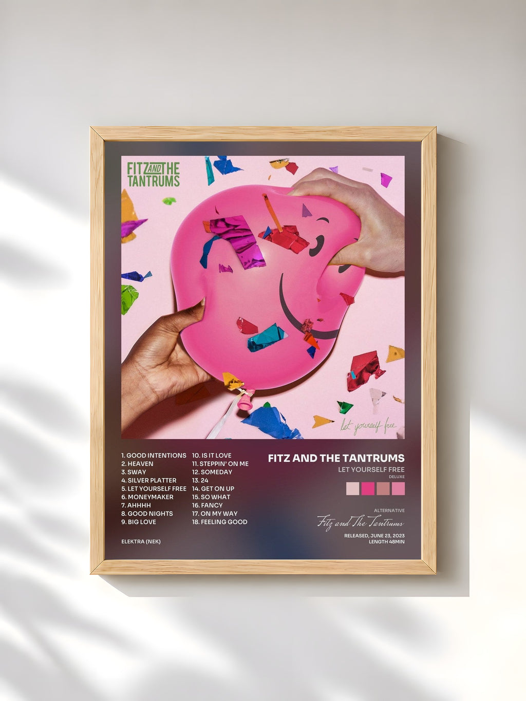 #bois Tableau de l'album Let Yourself Free (Deluxe) de Fitz and The Tantrums, cadre en bois brut, imprimé et encadré en France