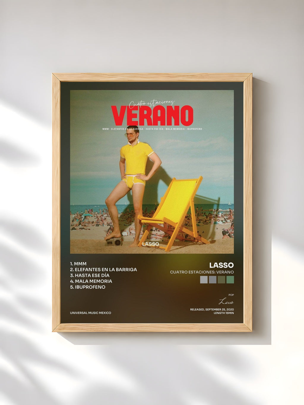 #bois Tableau de l'album Cuatro Estaciones: Verano de Lasso, cadre en bois brut, imprimé et encadré en France
