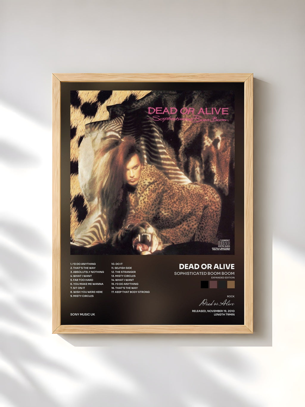 #bois Tableau de l'album Sophisticated Boom Boom (Expanded Edition) de Dead or Alive, cadre en bois brut, imprimé et encadré en France