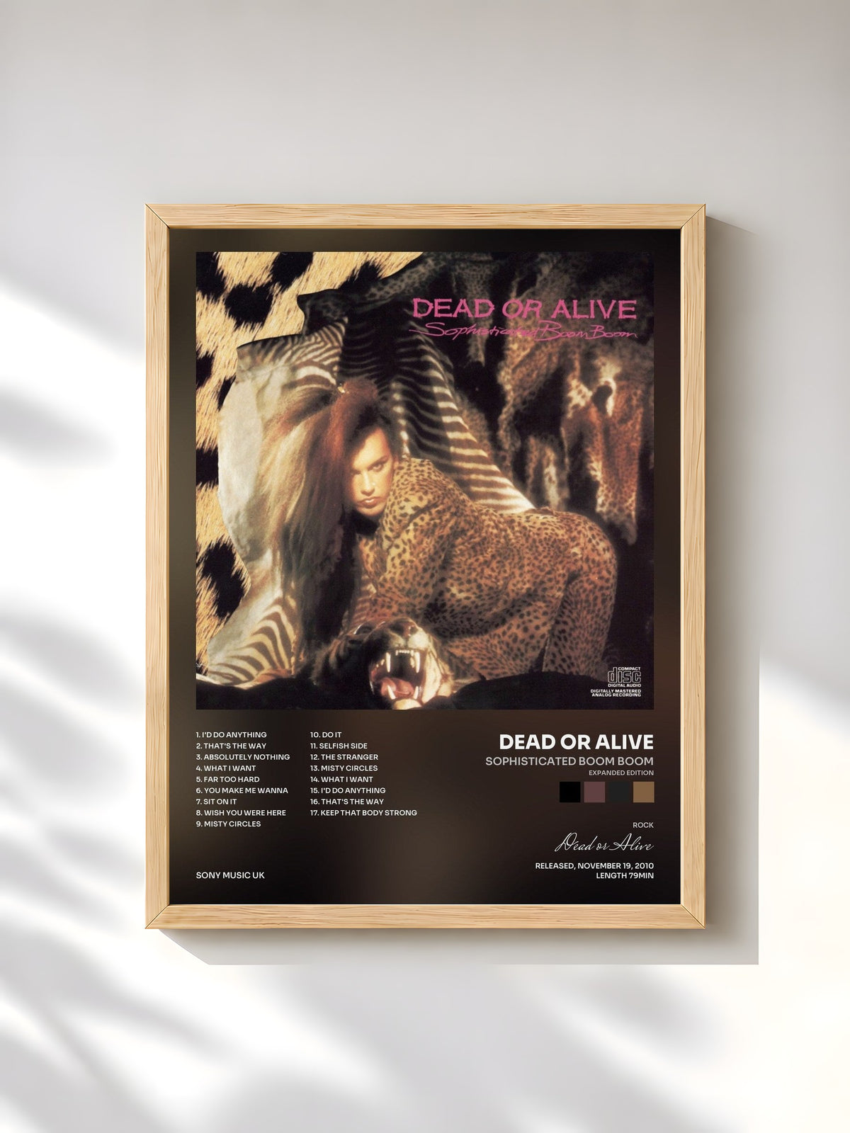#bois Tableau de l'album Sophisticated Boom Boom (Expanded Edition) de Dead or Alive, cadre en bois brut, imprimé et encadré en France