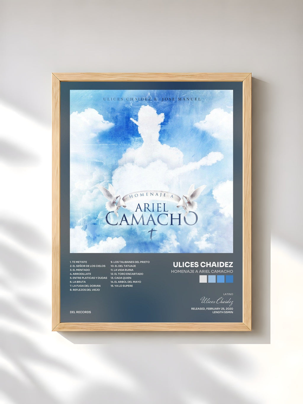 #bois Tableau de l'album Homenaje a Ariel Camacho de Ulices Chaidez, cadre en bois brut, imprimé et encadré en France
