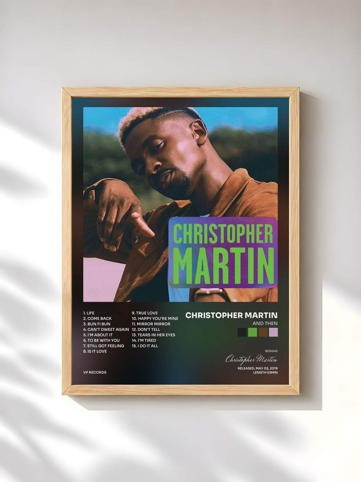 #bois Tableau de l'album And Then de Christopher Martin, cadre en bois brut, imprimé et encadré en France