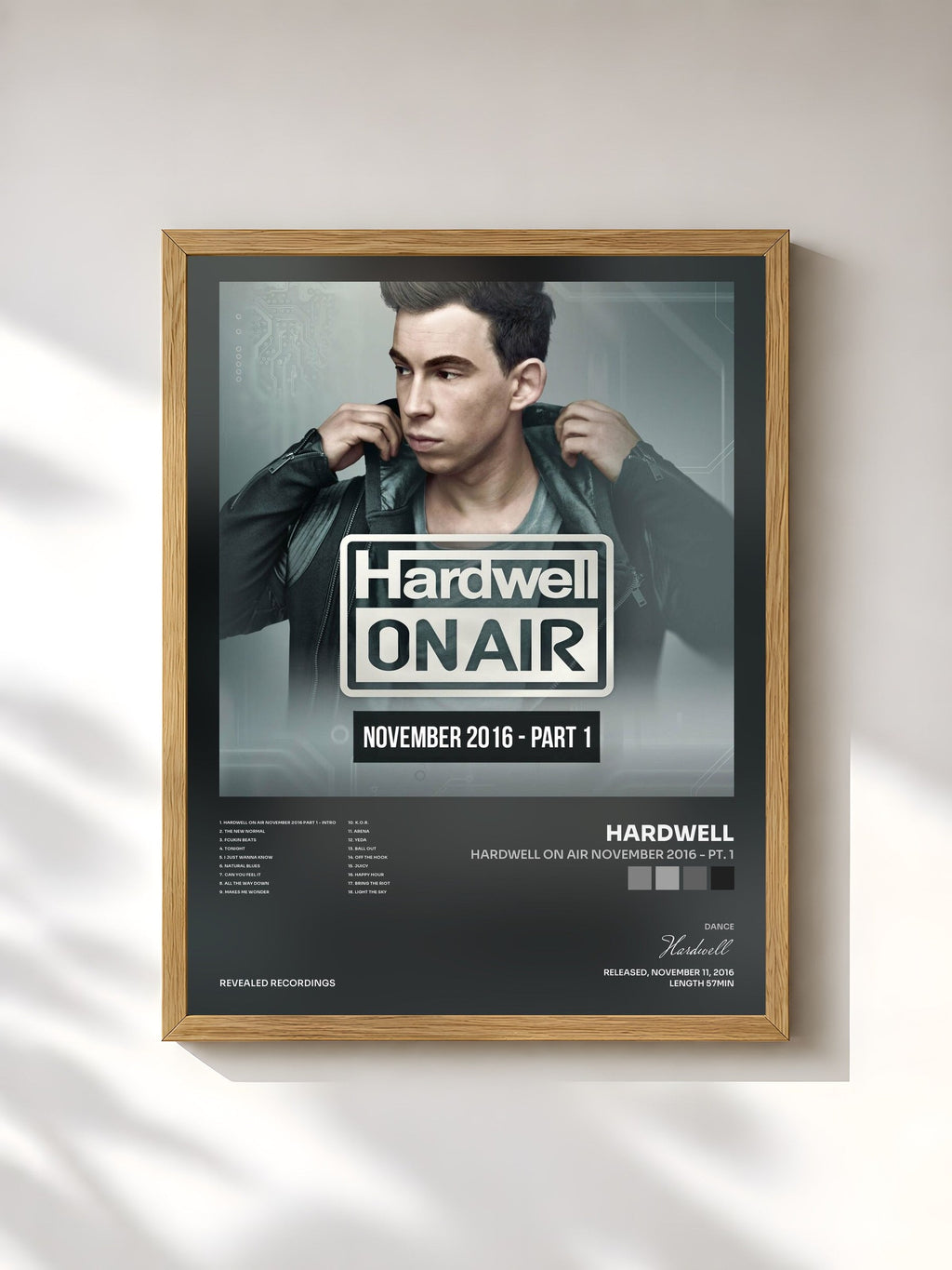 #bois Tableau de l'album Hardwell On Air November 2016 - Pt. 1 de Hardwell, cadre en bois brut, imprimé et encadré en France