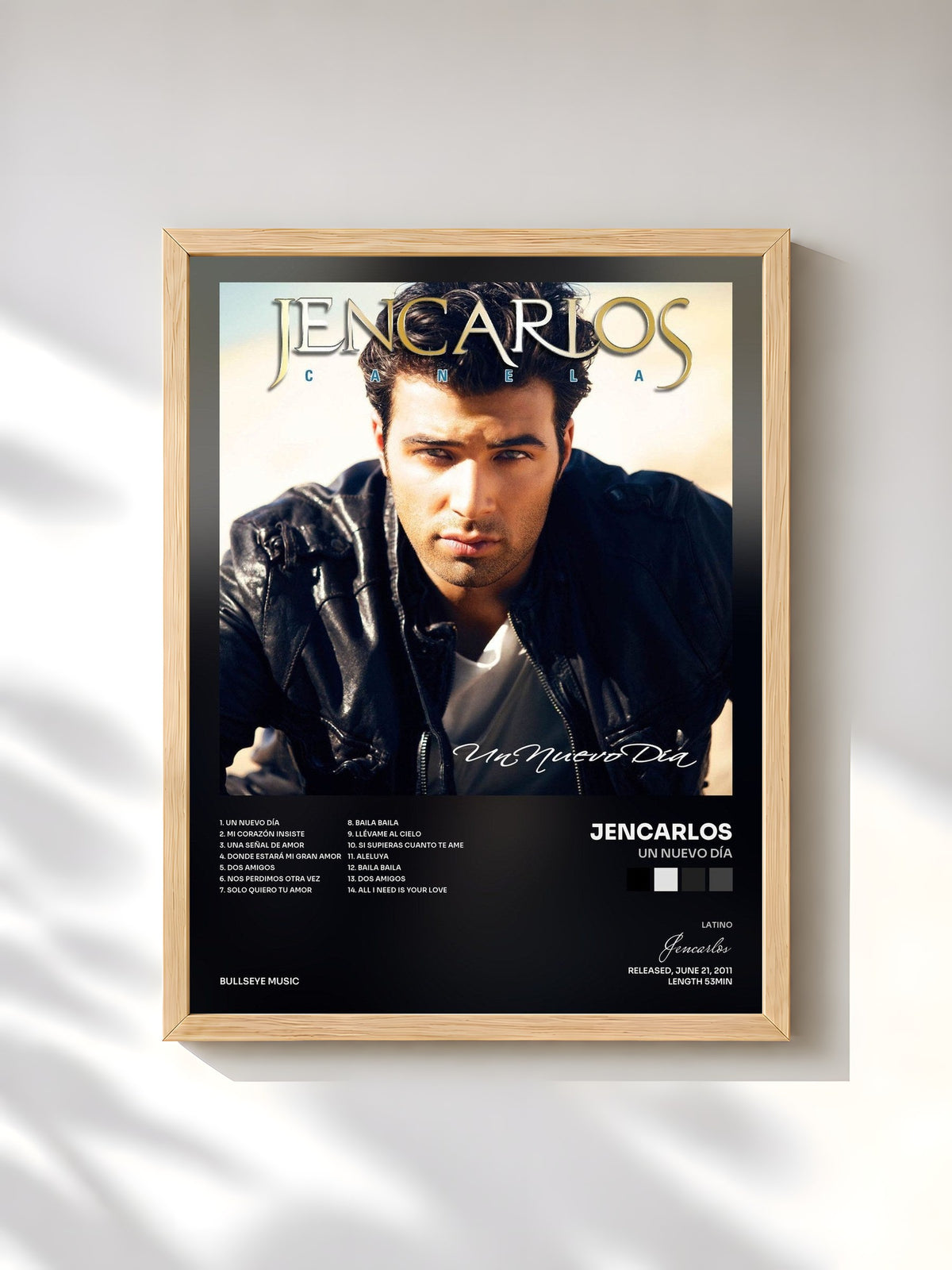 #bois Tableau de l'album Un Nuevo Día de Jencarlos, cadre en bois brut, imprimé et encadré en France