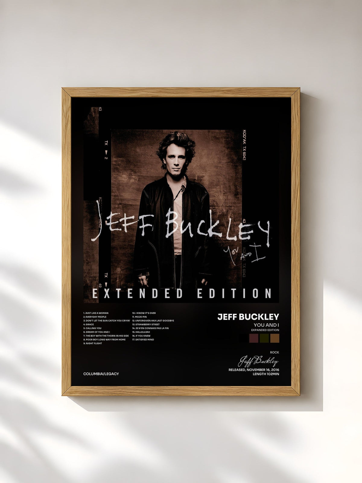 #bois Tableau de l'album You and I (Expanded Edition) de Jeff Buckley, cadre en bois brut, imprimé et encadré en France