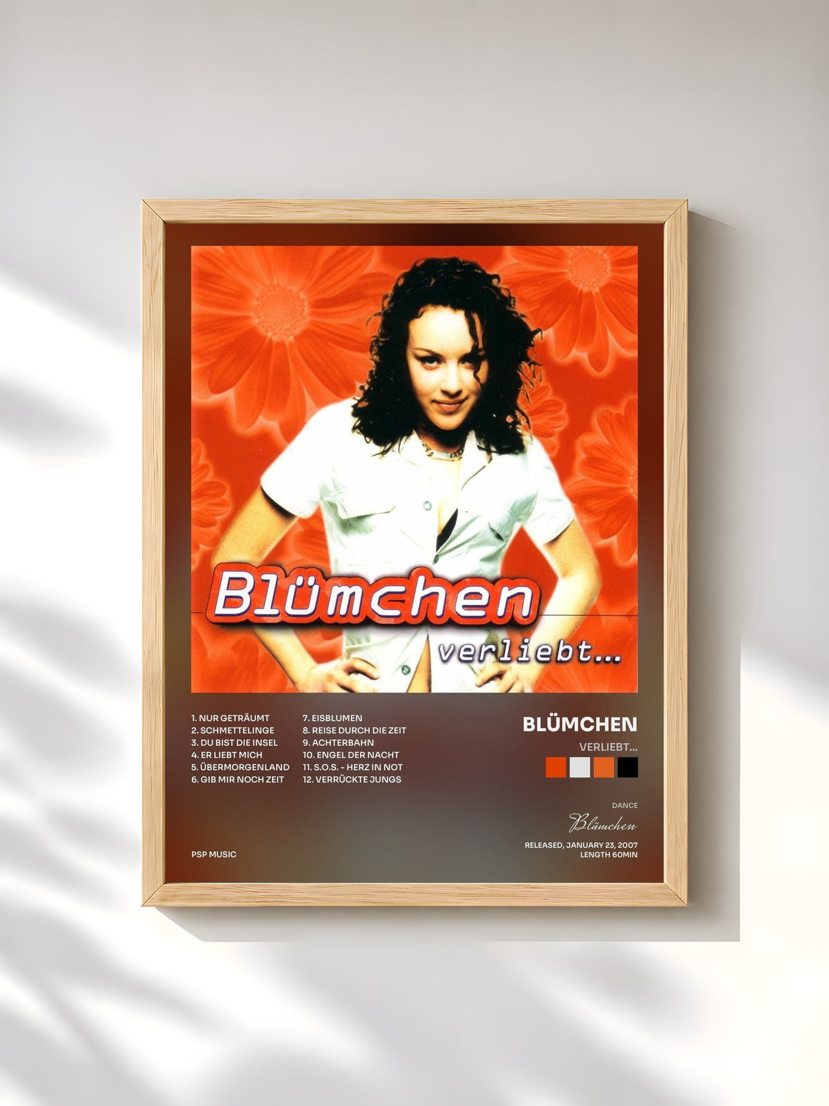 #bois Tableau de l'album Verliebt... de Blümchen, cadre en bois brut, imprimé et encadré en France