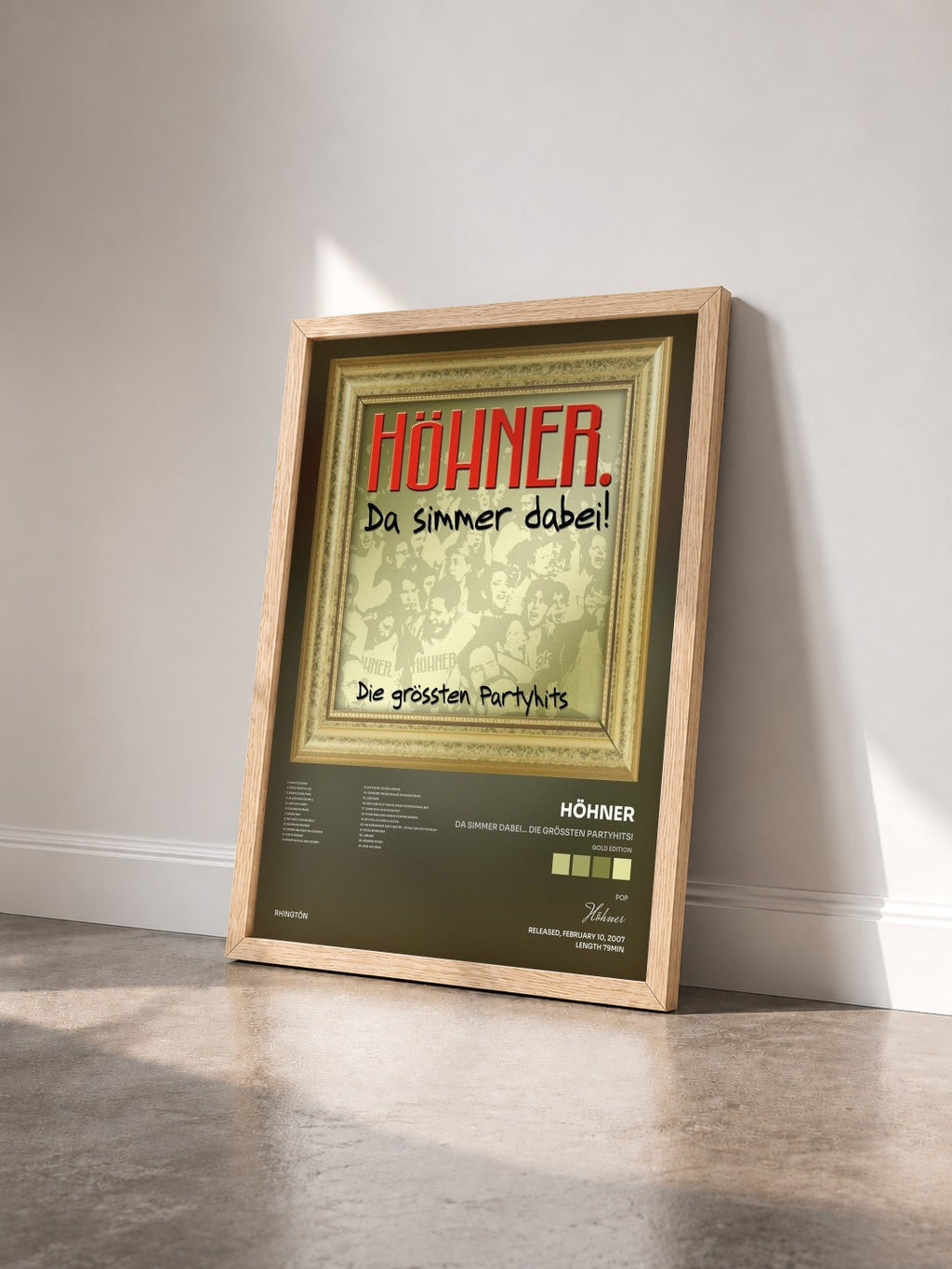 #bois Tableau de l'album Da Simmer Dabei... Die Grössten Partyhits! (Gold Edition) de Höhner vu de trois quarts, cadre en bois brut