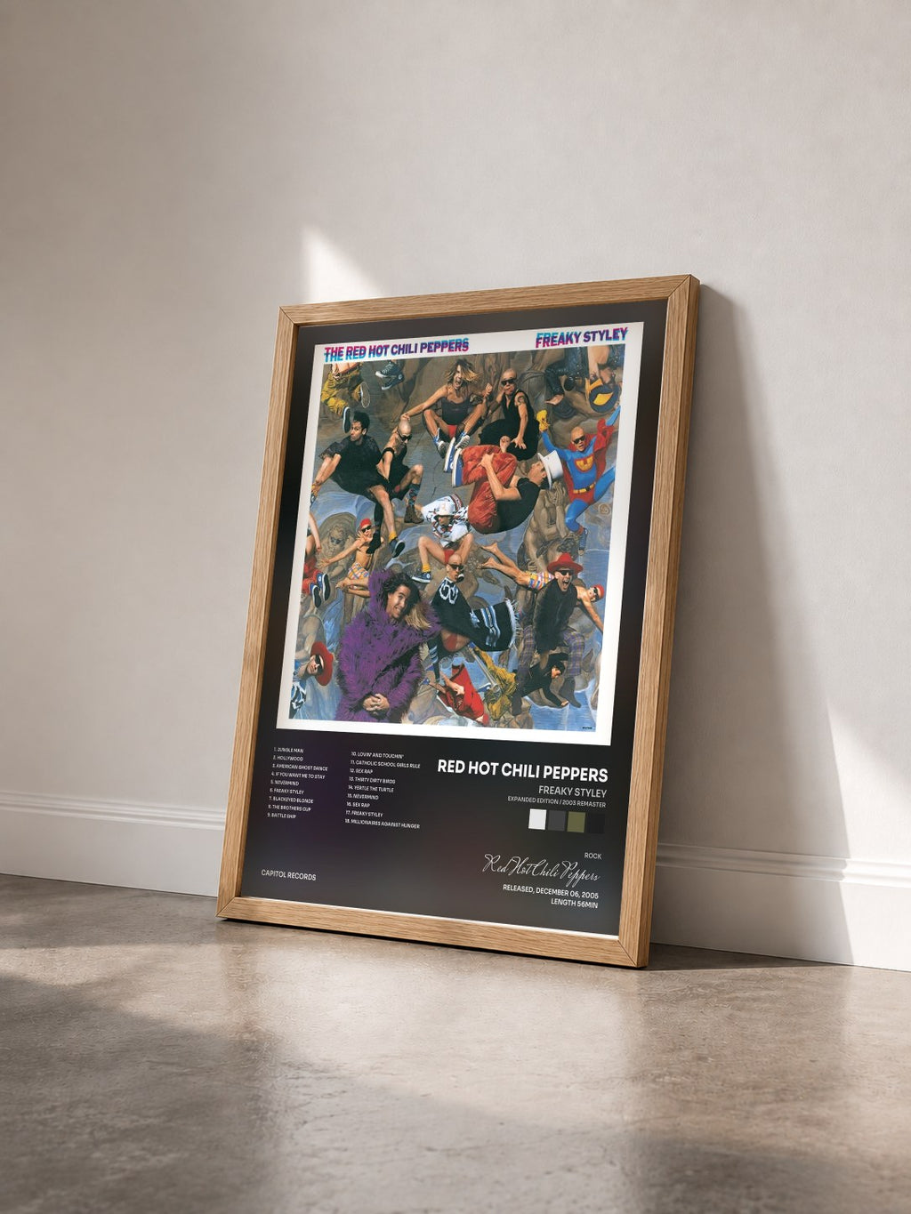 #bois Tableau de l'album Freaky Styley (Expanded Edition / 2003 Remaster) de Red Hot Chili Peppers vu de trois quarts, cadre en bois brut